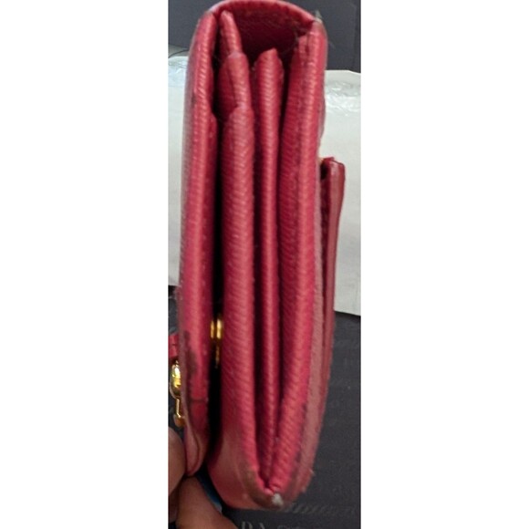 PRADA Ribbon Purse Peonia pink Safiano Women Wallet Box And Authentication Card - Picture 8 of 8